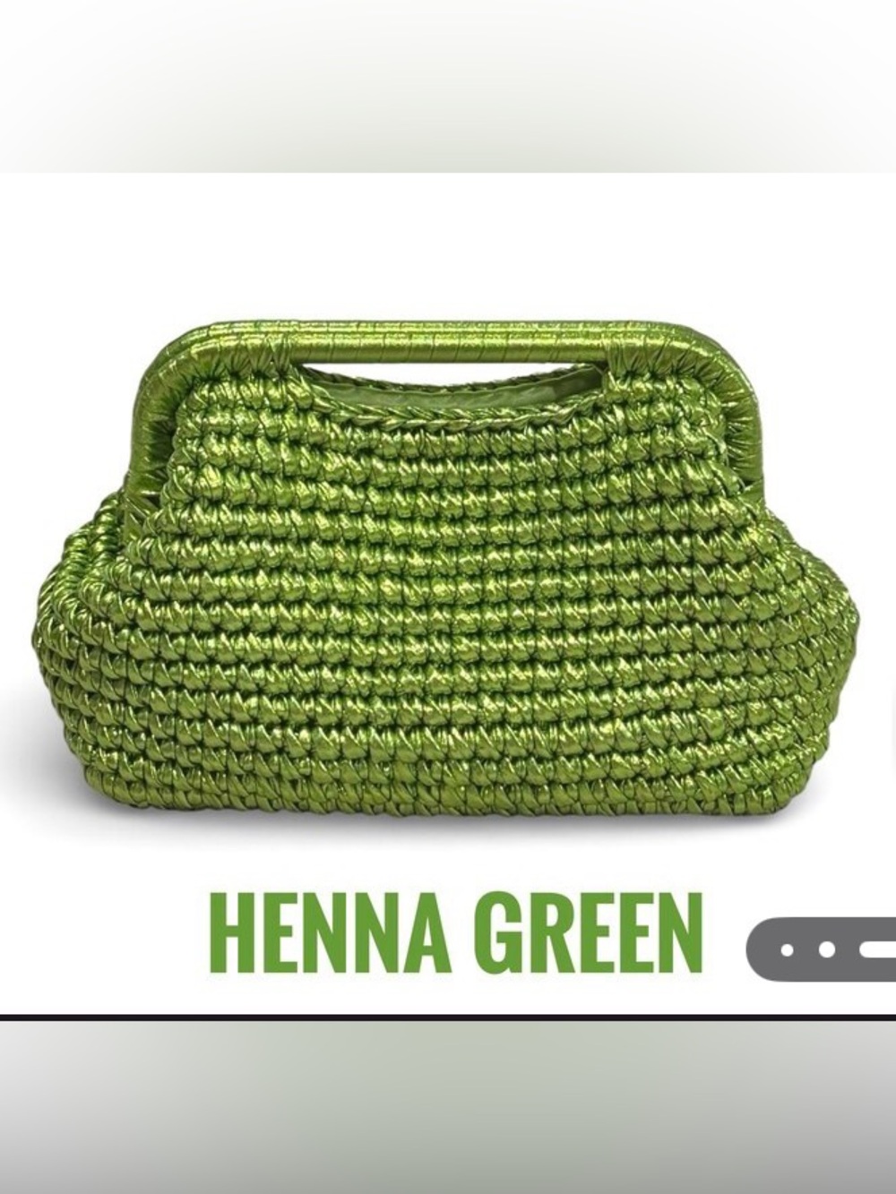 Handwoven Mini Crochet Top-Handle Bag in Green